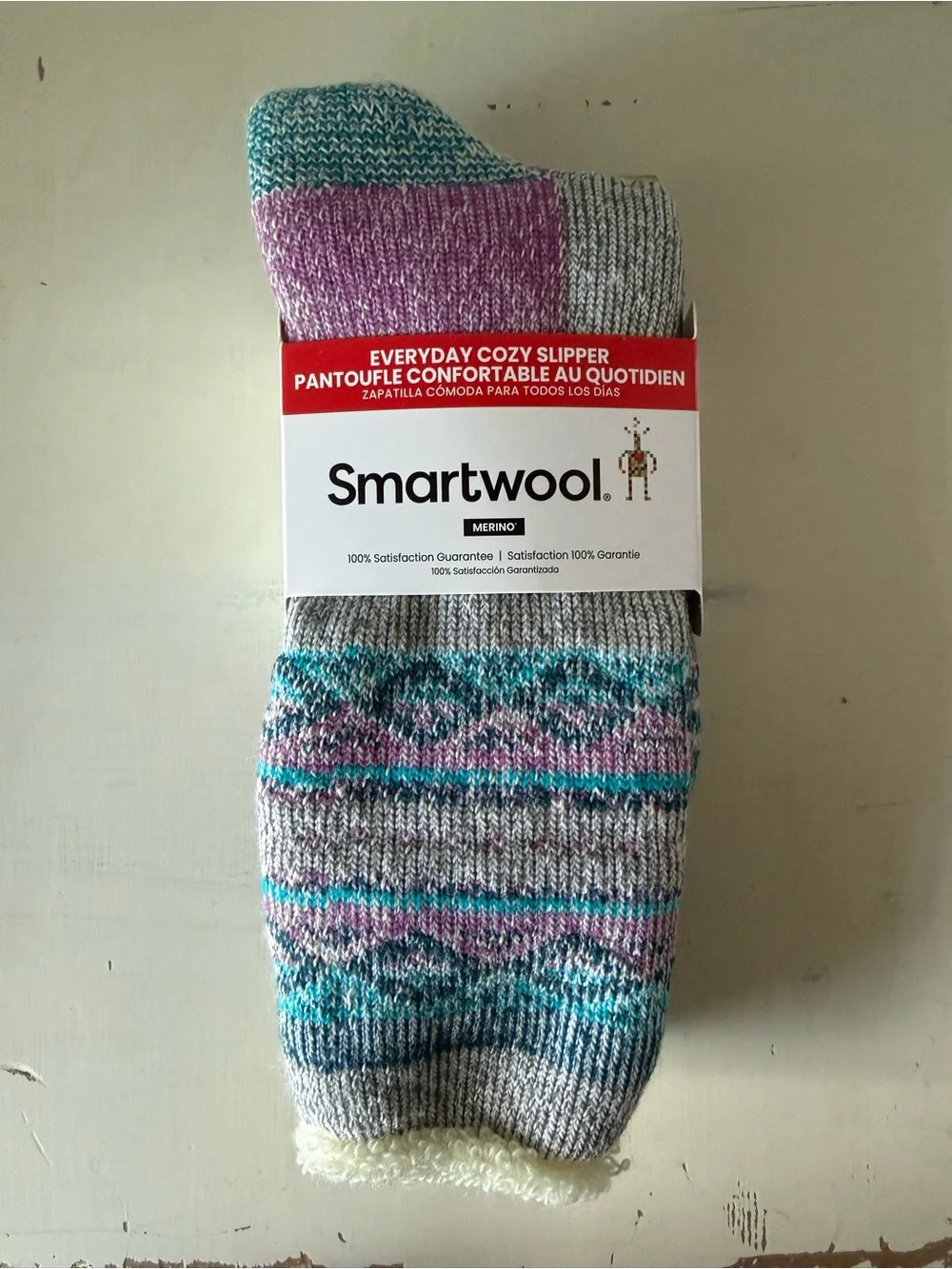 Smart Wool Maximum Cushion Cozy Crew Slipper Socks • NWT • Women’s Large